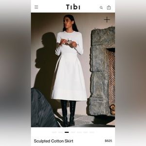 Tibi Sculpted Cotton Skirt